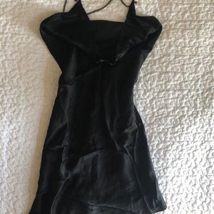 Sold❌ Cowl-neck Satin Black Dress!